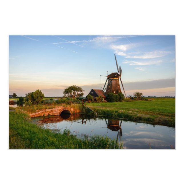 Windmill in the countryside in Holland photo print (Front)