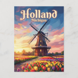Windmill Island Gardens USA Postcard