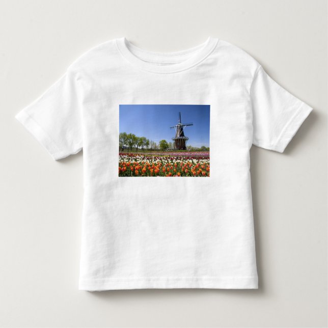 Windmill Island park with tulips in bloom at Toddler T-Shirt (Front)