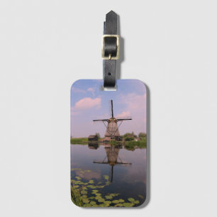 Windmill Kinderdijk Summer Holland Dutch Photo   Luggage Tag
