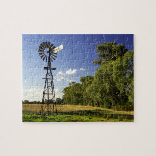 Windmill near Hume Highway, Victoria, Australia Jigsaw Puzzle