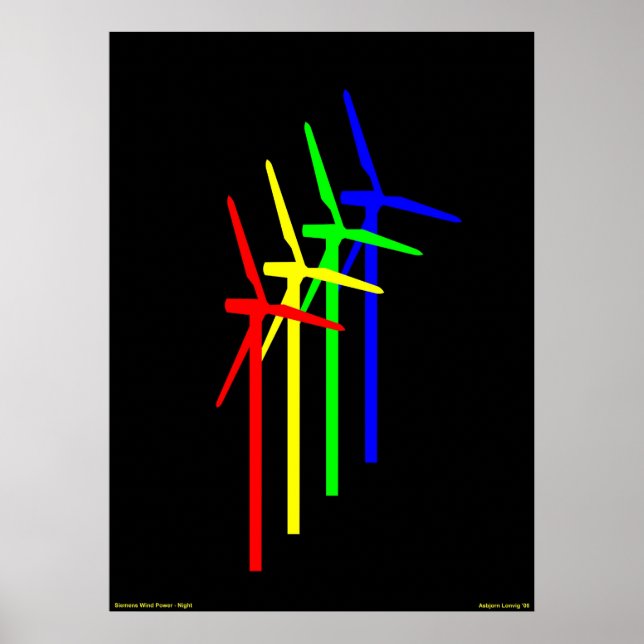 Windmill Night - Siemens Wind Power Poster (Front)