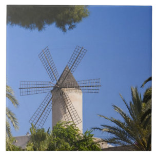 Windmill, Palma, Mallorca, Spain Tile