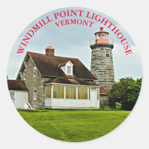 Windmill Point Lighthouse, Vermont Round Stickers