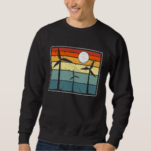 Windmill Retro Wind Power Renewable Energy Wind Tu Sweatshirt