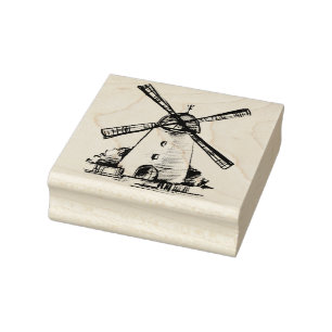 Windmill Rubber Stamp