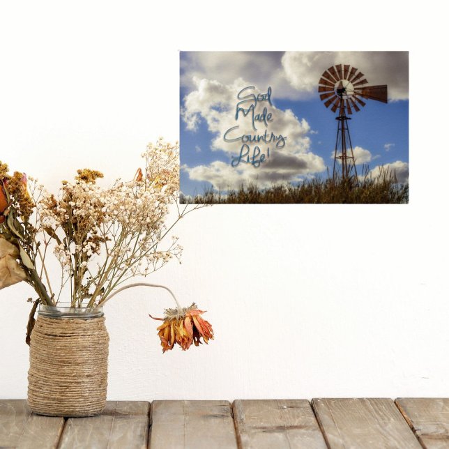Windmill Scene God Made Country Life Poster   (Creator Uploaded)