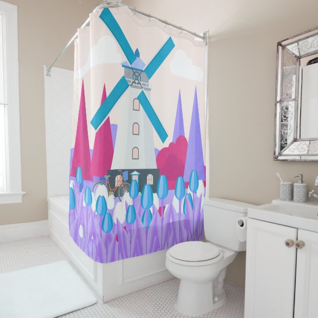 Windmill Shower Curtain (In Situ)