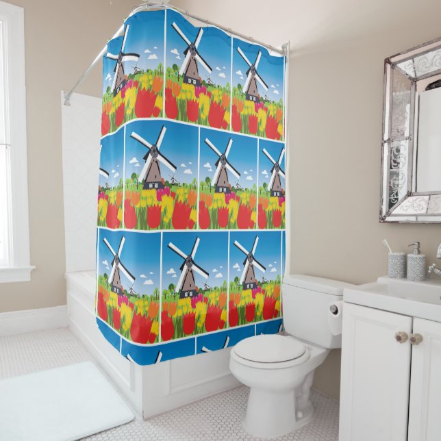 Windmill Shower Curtain (In Situ)