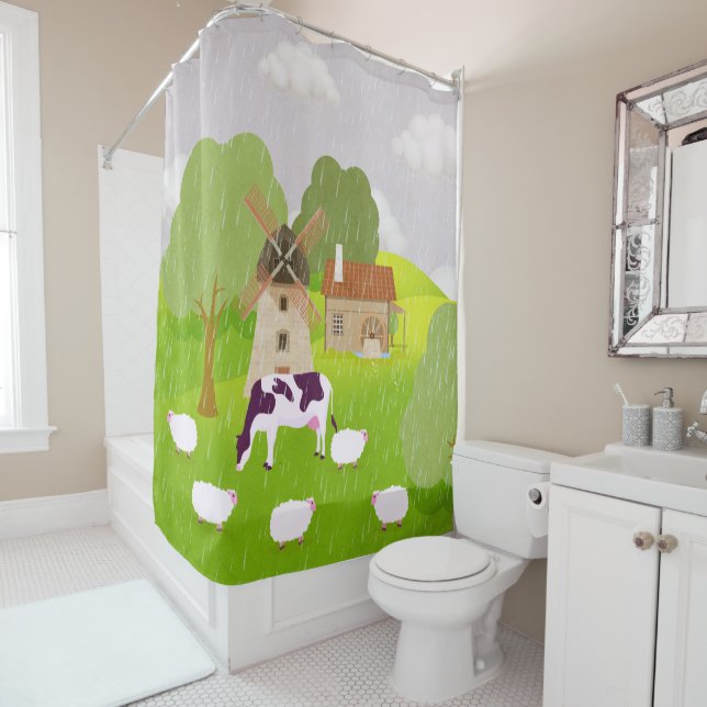 Windmill Shower Curtain (In Situ)