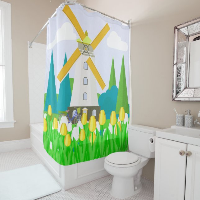 Windmill Shower Curtain (In Situ)