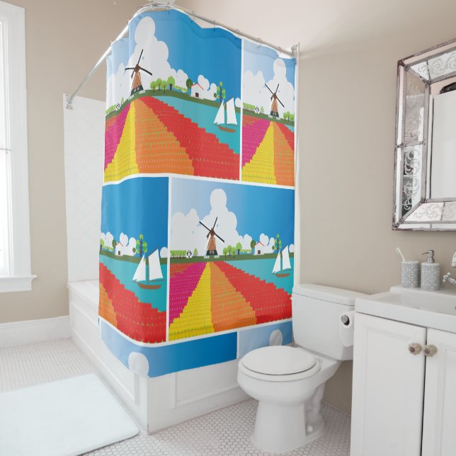 Windmill Shower Curtain (In Situ)