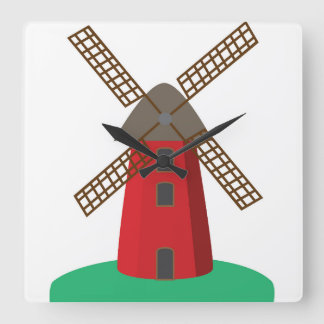 Windmill Square Wall Clock