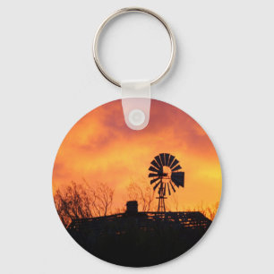 Windmill sunset key ring