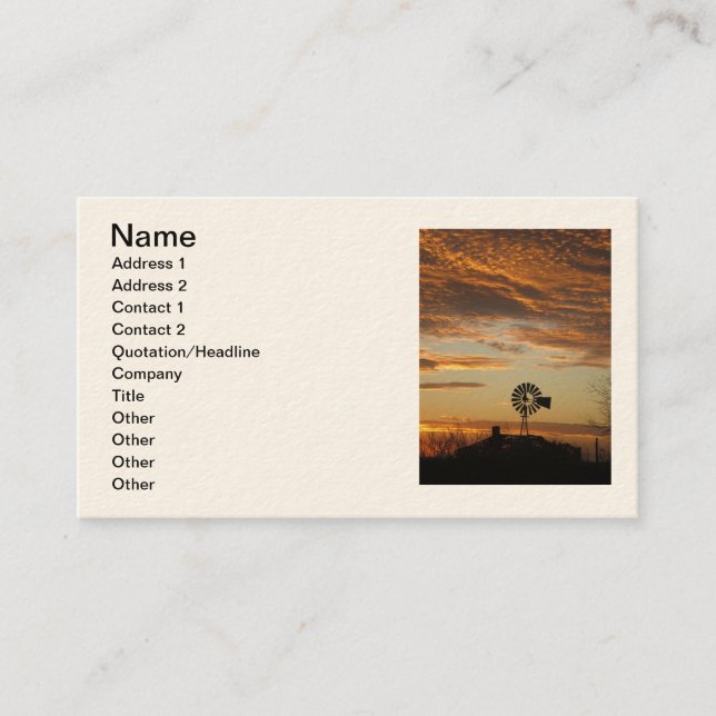 Windmill sunset portrait card (Front)