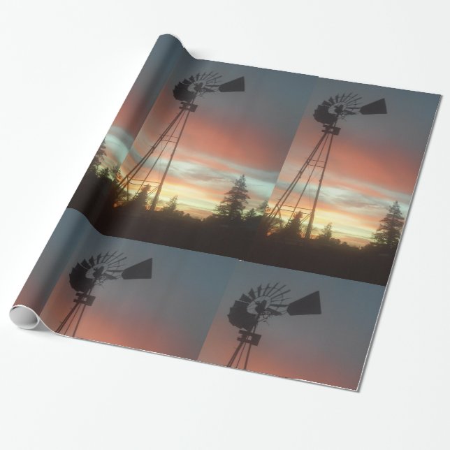 Windmill Sunsey Wrapping Paper (Unrolled)