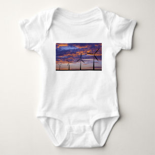 Windmill Turbine at Sunset Baby Bodysuit