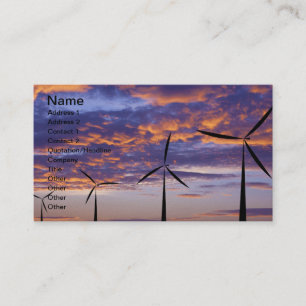 Windmill Turbine at Sunset Business Card