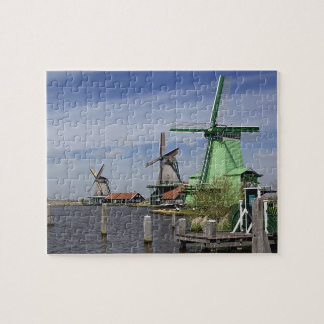 Windmill, Zaanse Schans, Holland, Netherlands 2 Jigsaw Puzzle (Horizontal)