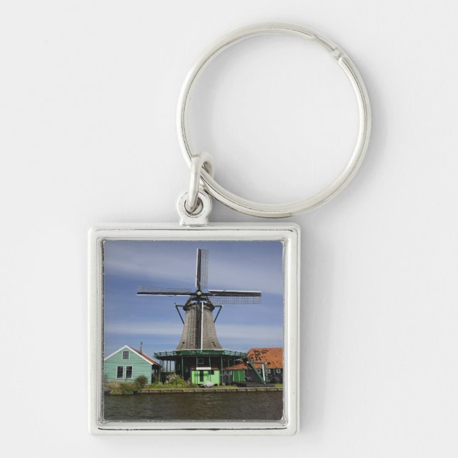 Windmill, Zaanse Schans, Holland, Netherlands 3 Key Ring (Front)