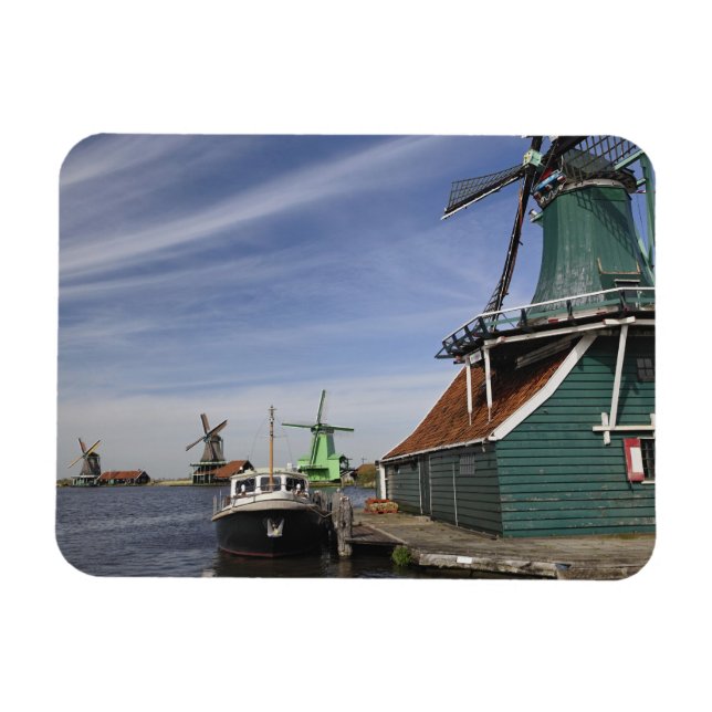 Windmill, Zaanse Schans, Holland, Netherlands Magnet (Horizontal)