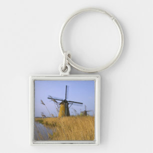 Windmills along the canal in Kinderdijk, 2 Key Ring