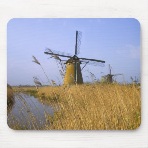 Windmills along the canal in Kinderdijk, 2 Mouse Pad