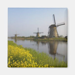 Windmills along the canal in Kinderdijk, Magnet