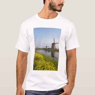 Windmills along the canal in Kinderdijk, T-Shirt