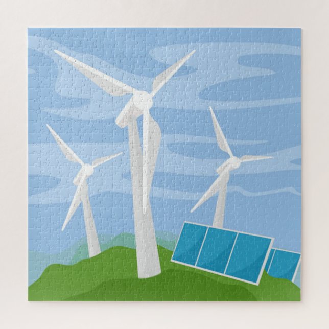 Windmills and Solar Cells Jigsaw Puzzle (Vertical)