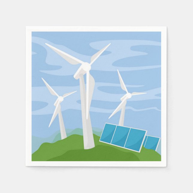 Windmills and Solar Cells Napkin (Front)