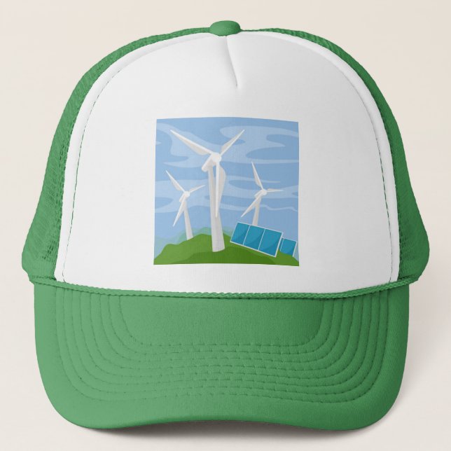 Windmills and Solar Cells Trucker Hat (Front)