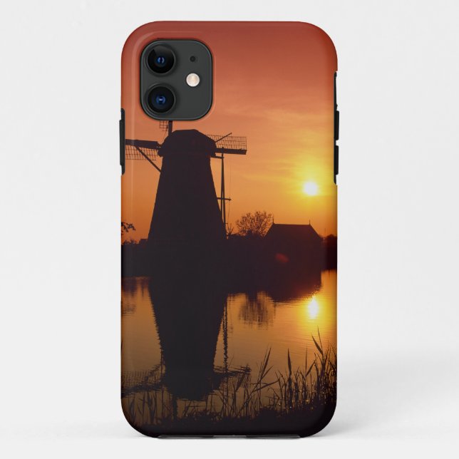 Windmills at sunset, Kinderdijk, Netherlands Case-Mate iPhone Case (Back)