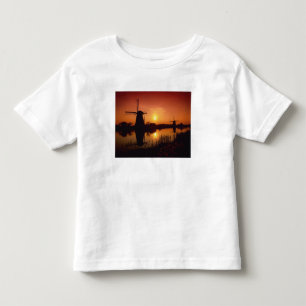 Windmills at sunset, Kinderdijk, Netherlands Toddler T-Shirt