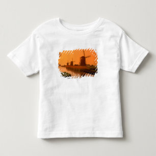 Windmills at sunset, Leidschendam, Netherlands Toddler T-Shirt