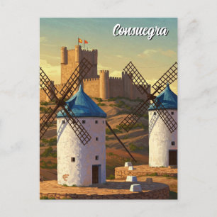Windmills in Consuegra Spain Travel Postcard