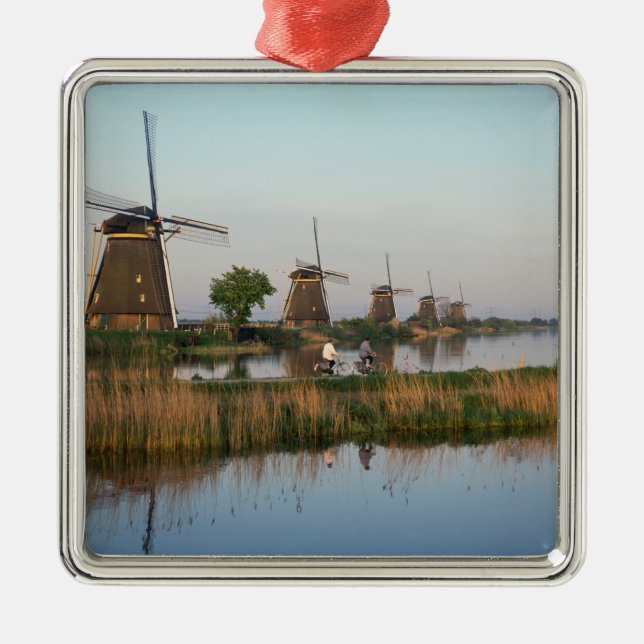 Windmills, Kinderdijk, Netherlands Metal Ornament (Front)