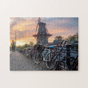Windmills of  Amsterdam Holland. Jigsaw Puzzle
