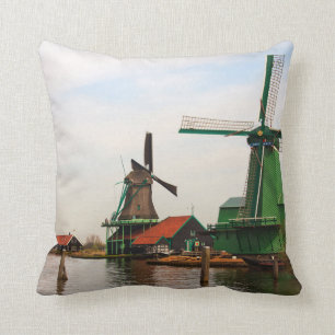 Windmills of Holland decorative pillow