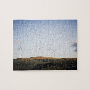 Windmills on hill at sunset jigsaw puzzle