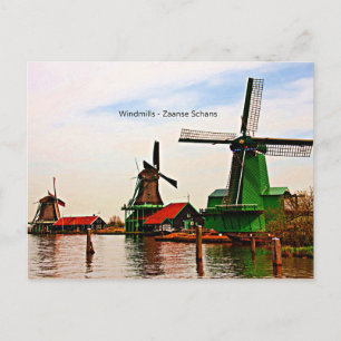 Windmills-Zaanse Schans Postcard
