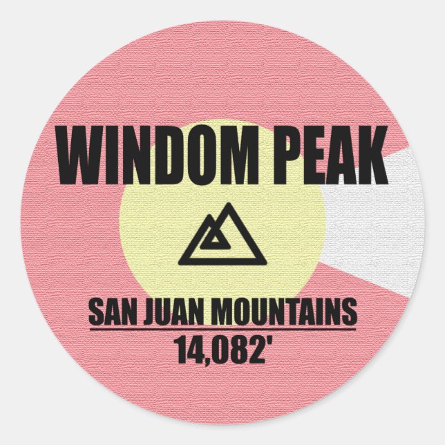Windom Peak Classic Round Sticker (Front)