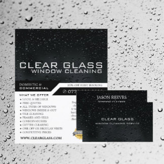 Window at Night, Window Cleaner, Cleaning Service Business Card