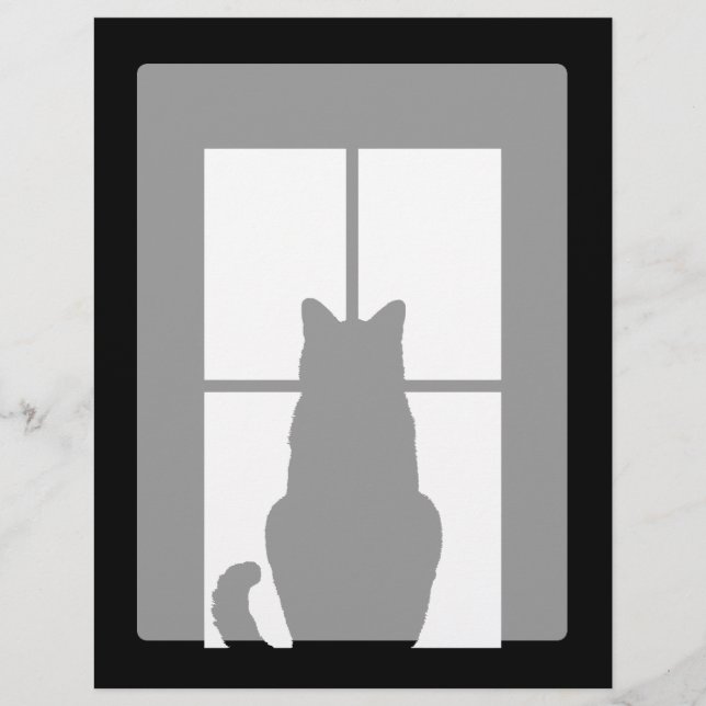 Window Black Cat Click to Customise a colour decor (Front)