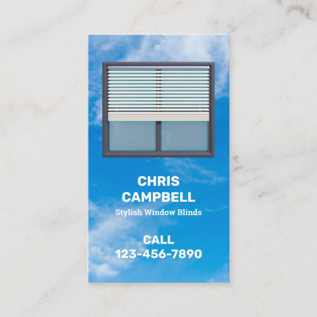 Window Blinds Custom QR Business Card (Front)