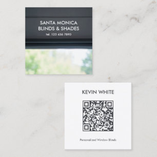 Window Blinds Custom QR Square Business Card