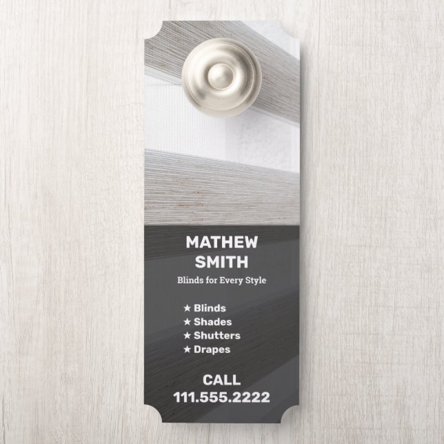 Window Blinds One Sided Door Hanger (On Knob)