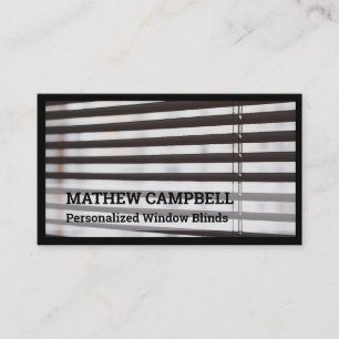 Window Blinds QR Code Black Business Card