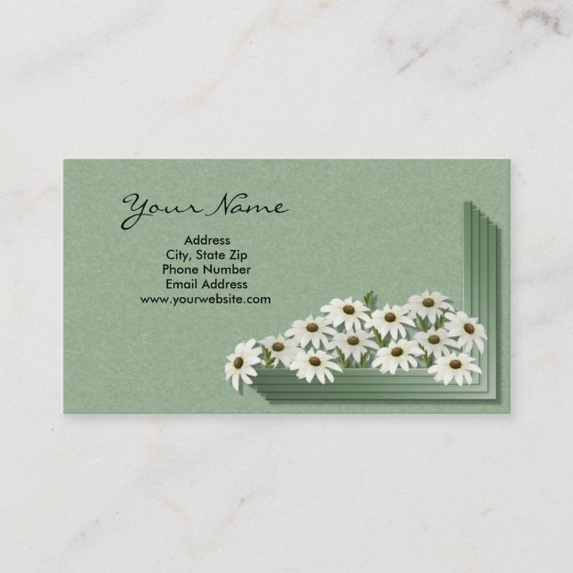 Window Box Daisies Business Cards (Front)
