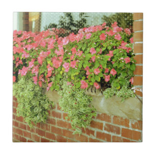 Window Box Flowers Ceramic Tile